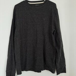 American Eagle Super Soft Long Sleeve Tee Shirt Charcoal Gray XL